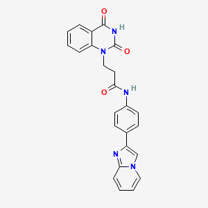 molecular formula C24H19N5O3 B7522384 3-(2,4-dioxoquinazolin-1-yl)-N-(4-imidazo[1,2-a]pyridin-2-ylphenyl)propanamide 