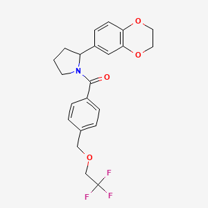 [2-(2,3-Dihydro-1,4-benzodioxin-6-yl)pyrrolidin-1-yl]-[4-(2,2,2-trifluoroethoxymethyl)phenyl]methanone