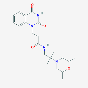 molecular formula C21H30N4O4 B7522418 N-[2-(2,6-dimethylmorpholin-4-yl)-2-methylpropyl]-3-(2,4-dioxoquinazolin-1-yl)propanamide 