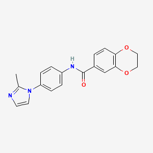 molecular formula C19H17N3O3 B7522439 N-[4-(2-methylimidazol-1-yl)phenyl]-2,3-dihydro-1,4-benzodioxine-6-carboxamide 