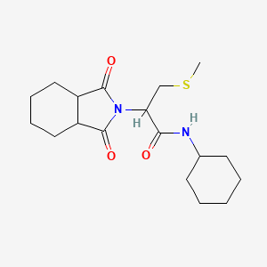 molecular formula C18H28N2O3S B7522447 N-cyclohexyl-2-(1,3-dioxo-3a,4,5,6,7,7a-hexahydroisoindol-2-yl)-3-methylsulfanylpropanamide 