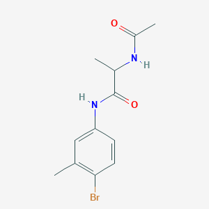 molecular formula C12H15BrN2O2 B7522463 2-acetamido-N-(4-bromo-3-methylphenyl)propanamide 