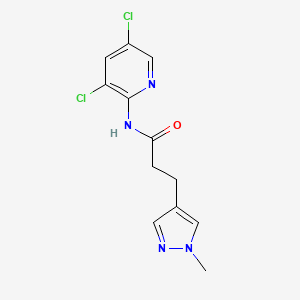 molecular formula C12H12Cl2N4O B7522466 N-(3,5-dichloropyridin-2-yl)-3-(1-methylpyrazol-4-yl)propanamide 