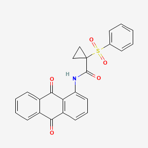 molecular formula C24H17NO5S B7522474 1-(benzenesulfonyl)-N-(9,10-dioxoanthracen-1-yl)cyclopropane-1-carboxamide 