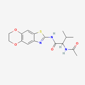 molecular formula C16H19N3O4S B7522482 2-acetamido-N-(6,7-dihydro-[1,4]dioxino[2,3-f][1,3]benzothiazol-2-yl)-3-methylbutanamide 