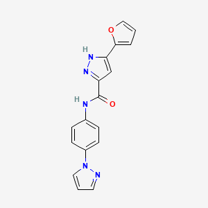 5-(furan-2-yl)-N-(4-pyrazol-1-ylphenyl)-1H-pyrazole-3-carboxamide