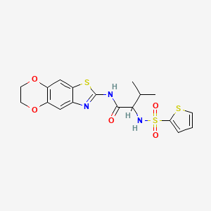 N-(6,7-dihydro-[1,4]dioxino[2,3-f][1,3]benzothiazol-2-yl)-3-methyl-2-(thiophen-2-ylsulfonylamino)butanamide