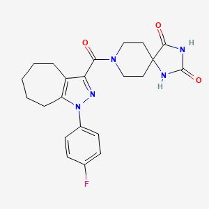 8-[1-(4-fluorophenyl)-5,6,7,8-tetrahydro-4H-cyclohepta[c]pyrazole-3-carbonyl]-1,3,8-triazaspiro[4.5]decane-2,4-dione