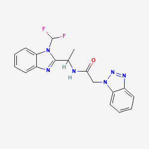 2-(benzotriazol-1-yl)-N-[1-[1-(difluoromethyl)benzimidazol-2-yl]ethyl]acetamide