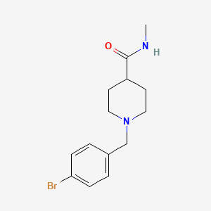 molecular formula C14H19BrN2O B7522563 1-[(4-bromophenyl)methyl]-N-methylpiperidine-4-carboxamide 