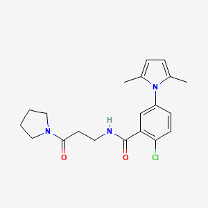 2-chloro-5-(2,5-dimethylpyrrol-1-yl)-N-(3-oxo-3-pyrrolidin-1-ylpropyl)benzamide