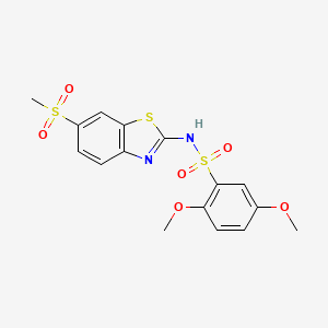 2,5-dimethoxy-N-(6-methylsulfonyl-1,3-benzothiazol-2-yl)benzenesulfonamide