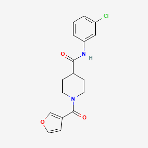 molecular formula C17H17ClN2O3 B7522640 N-(3-chlorophenyl)-1-(furan-3-carbonyl)piperidine-4-carboxamide 