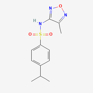 molecular formula C12H15N3O3S B7522675 N-(4-methyl-1,2,5-oxadiazol-3-yl)-4-propan-2-ylbenzenesulfonamide 