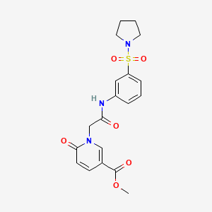 molecular formula C19H21N3O6S B7522677 Methyl 6-oxo-1-[2-oxo-2-(3-pyrrolidin-1-ylsulfonylanilino)ethyl]pyridine-3-carboxylate 