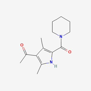 molecular formula C14H20N2O2 B7522688 1-[2,4-dimethyl-5-(piperidine-1-carbonyl)-1H-pyrrol-3-yl]ethanone 