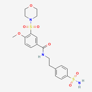 molecular formula C20H25N3O7S2 B7522739 4-methoxy-3-morpholin-4-ylsulfonyl-N-[2-(4-sulfamoylphenyl)ethyl]benzamide 