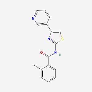 molecular formula C16H13N3OS B7522740 2-methyl-N-[4-(3-pyridyl)thiazol-2-yl]benzamide 