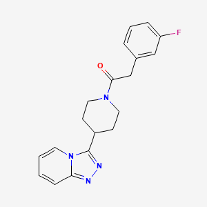 2-(3-Fluorophenyl)-1-[4-([1,2,4]triazolo[4,3-a]pyridin-3-yl)piperidin-1-yl]ethanone