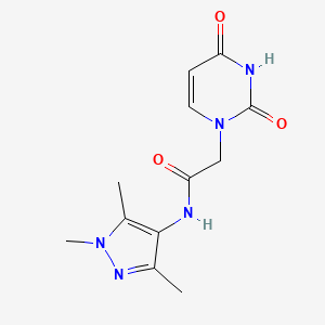 molecular formula C12H15N5O3 B7522746 2-(2,4-dioxopyrimidin-1-yl)-N-(1,3,5-trimethylpyrazol-4-yl)acetamide 