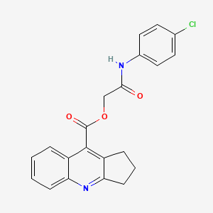 molecular formula C21H17ClN2O3 B7522776 [2-(4-chloroanilino)-2-oxoethyl] 2,3-dihydro-1H-cyclopenta[b]quinoline-9-carboxylate 