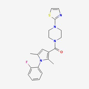 [1-(2-Fluorophenyl)-2,5-dimethylpyrrol-3-yl]-[4-(1,3-thiazol-2-yl)piperazin-1-yl]methanone