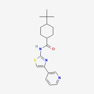 molecular formula C19H25N3OS B7522804 4-tert-butyl-N-(4-pyridin-3-yl-1,3-thiazol-2-yl)cyclohexane-1-carboxamide 