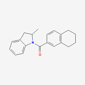 molecular formula C20H21NO B7522818 (2-Methyl-2,3-dihydroindol-1-yl)-(5,6,7,8-tetrahydronaphthalen-2-yl)methanone 