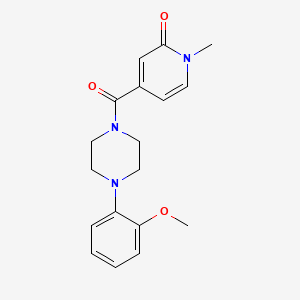 molecular formula C18H21N3O3 B7522820 4-[4-(2-Methoxyphenyl)piperazine-1-carbonyl]-1-methylpyridin-2-one 