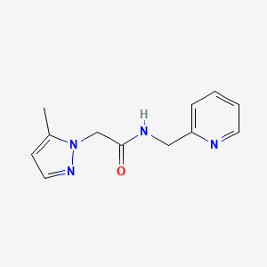 molecular formula C12H14N4O B7522882 2-(5-methylpyrazol-1-yl)-N-(pyridin-2-ylmethyl)acetamide 