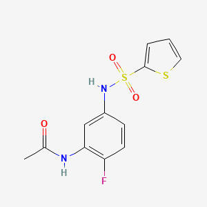 molecular formula C12H11FN2O3S2 B7522889 N-[2-fluoro-5-(thiophen-2-ylsulfonylamino)phenyl]acetamide 