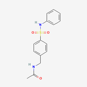 molecular formula C15H16N2O3S B7522909 N-[[4-(phenylsulfamoyl)phenyl]methyl]acetamide 