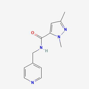 molecular formula C12H14N4O B7522914 2,5-dimethyl-N-(pyridin-4-ylmethyl)pyrazole-3-carboxamide 