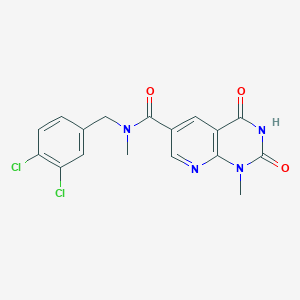 molecular formula C17H14Cl2N4O3 B7522927 N-[(3,4-dichlorophenyl)methyl]-N,1-dimethyl-2,4-dioxopyrido[2,3-d]pyrimidine-6-carboxamide 