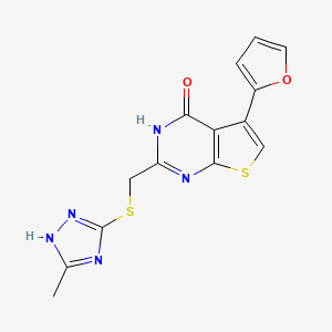 5-(furan-2-yl)-2-[(5-methyl-1H-1,2,4-triazol-3-yl)sulfanylmethyl]-3H-thieno[2,3-d]pyrimidin-4-one