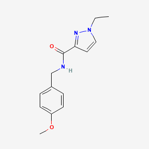 molecular formula C14H17N3O2 B7522989 1-ethyl-N-[(4-methoxyphenyl)methyl]pyrazole-3-carboxamide 