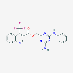 (4-Amino-6-anilino-1,3,5-triazin-2-yl)methyl 4-(trifluoromethyl)quinoline-3-carboxylate