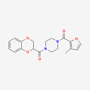 molecular formula C19H20N2O5 B7523050 2,3-Dihydro-1,4-benzodioxin-3-yl-[4-(3-methylfuran-2-carbonyl)piperazin-1-yl]methanone 