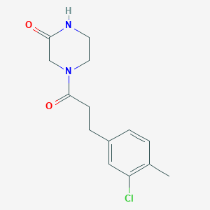 molecular formula C14H17ClN2O2 B7523087 4-[3-(3-Chloro-4-methylphenyl)propanoyl]piperazin-2-one 