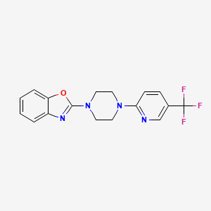 molecular formula C17H15F3N4O B7523135 2-[4-[5-(Trifluoromethyl)pyridin-2-yl]piperazin-1-yl]-1,3-benzoxazole 