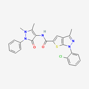 1-(2-chlorophenyl)-N-(1,5-dimethyl-3-oxo-2-phenylpyrazol-4-yl)-3-methylthieno[2,3-c]pyrazole-5-carboxamide