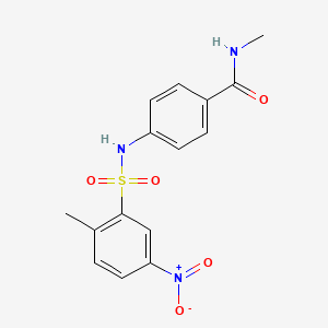 molecular formula C15H15N3O5S B7523150 N-methyl-4-[(2-methyl-5-nitrophenyl)sulfonylamino]benzamide 