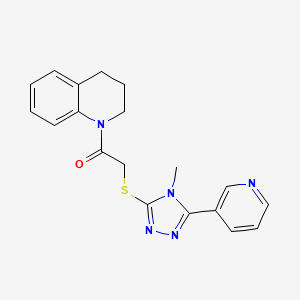 molecular formula C19H19N5OS B7523155 1-(3,4-dihydro-2H-quinolin-1-yl)-2-[(4-methyl-5-pyridin-3-yl-1,2,4-triazol-3-yl)sulfanyl]ethanone 