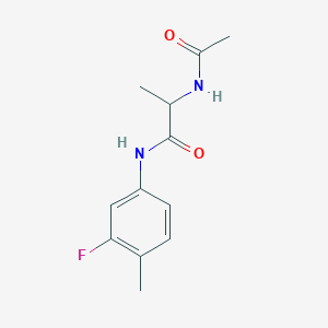 molecular formula C12H15FN2O2 B7523161 2-acetamido-N-(3-fluoro-4-methylphenyl)propanamide 