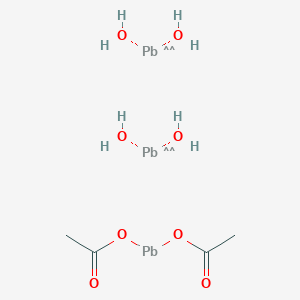 molecular formula C4H10O8Pb3 B075232 铅，双(乙酸根-κO)三羟基三- CAS No. 1335-32-6