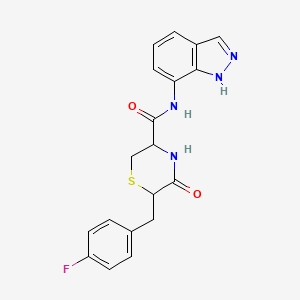 6-[(4-fluorophenyl)methyl]-N-(1H-indazol-7-yl)-5-oxothiomorpholine-3-carboxamide