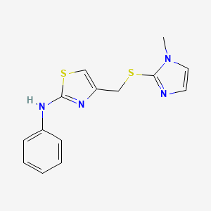 4-[(1-methylimidazol-2-yl)sulfanylmethyl]-N-phenyl-1,3-thiazol-2-amine