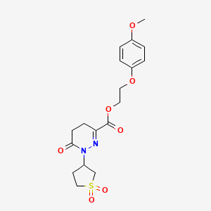 2-(4-Methoxyphenoxy)ethyl 1-(1,1-dioxothiolan-3-yl)-6-oxo-4,5-dihydropyridazine-3-carboxylate