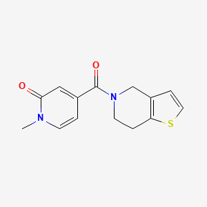 molecular formula C14H14N2O2S B7523292 4-(6,7-dihydro-4H-thieno[3,2-c]pyridine-5-carbonyl)-1-methylpyridin-2-one 