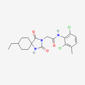 molecular formula C19H23Cl2N3O3 B7523307 N-(2,6-dichloro-3-methylphenyl)-2-(8-ethyl-2,4-dioxo-1,3-diazaspiro[4.5]decan-3-yl)acetamide 